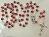 Silver Capped Red Bead Rosary