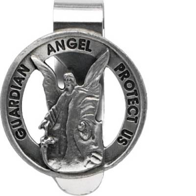 Silver Guardian Angel Visor Clip