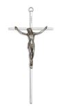 Silver Plated 10" Wall Crucifix with Antique Silver Plated Corpus