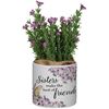 Sisters Planter With Artificial Flowers