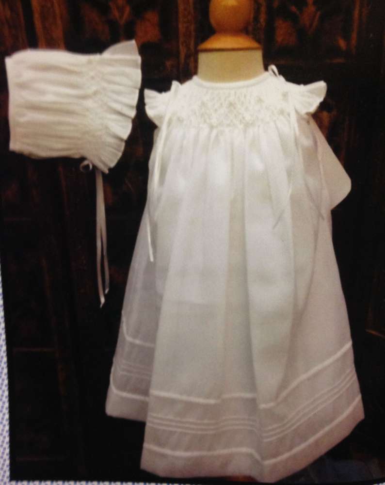 Smocked Dress with bonnet