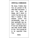 Spiritual Communion Paper Prayer Card, Pack of 100 - 123188