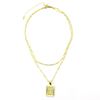 Square Cross Necklace, Gold