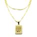 Square Cross Necklace, Gold - 125424
