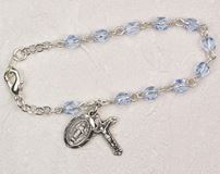 Sterling Silver 5.5" Lt Blue Zircon Baby Bracelet