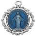 Blue Miraculous Medal Sterling Silver on 18" Chain