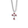 Sterling Silver Cross with Red Ends and Dove on 18" Chain