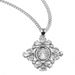 Sterling Silver Miraculous Medal with Cubic Zircons on 18" Chain