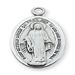 STERLING SILVER MIRACULOUS MEDAL ON 18" RHODIUM PLATED CHAIN  MEDAL DIMENSION: 3/4" ﻿ ﻿GIFT BOXED ﻿ ﻿MADE IN THE USA