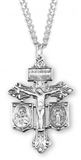 Sterling Silver Pierced Crucifix with Miraculous and Scapular