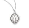 Small Oval Sterling Silver Miraculous Medal on 18" Chain