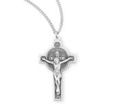 Saint Benedict Jubilee Sterling Silver Medal/Crucifix Necklace