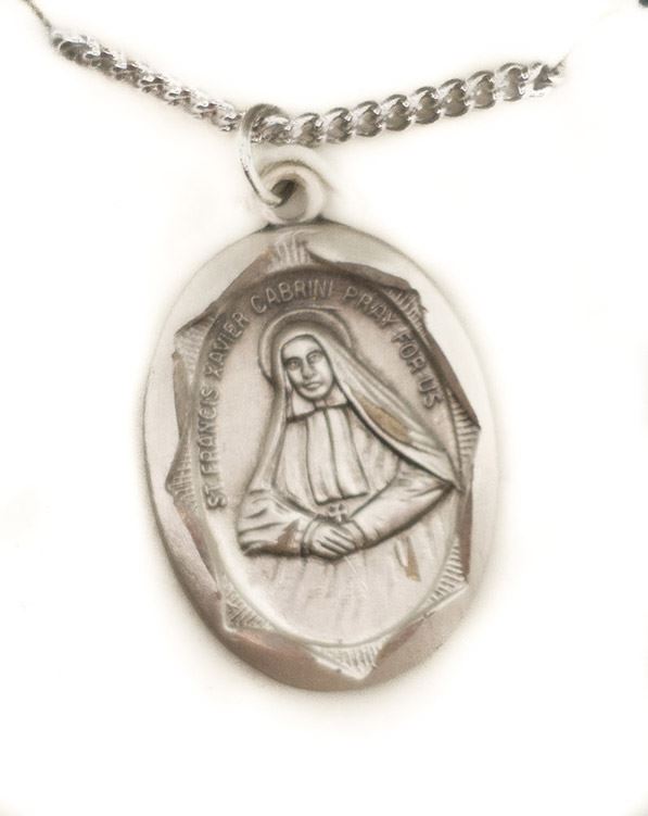 Sterling Silver St Francis Xavier Cabrini Medal on 20" Chain