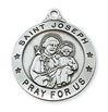 St. Joseph Sterling Silver Medal on 24" Chain