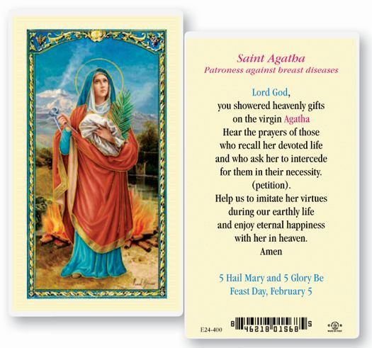 St. Agatha Holy Card