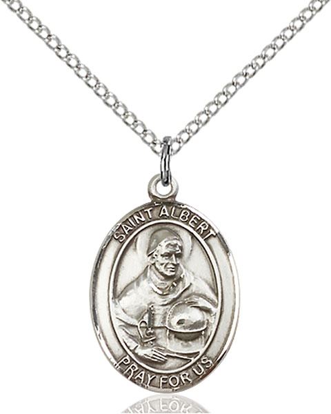 St Albert the Great Medal Italy Pendant Necklace 24 Ball Chain Gift Box /& Prayer Card