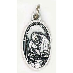  St. Alphonsus Liguori 1" Oxidized Medal - 50/Pack *SPECIAL ORDER - NO RETURN*