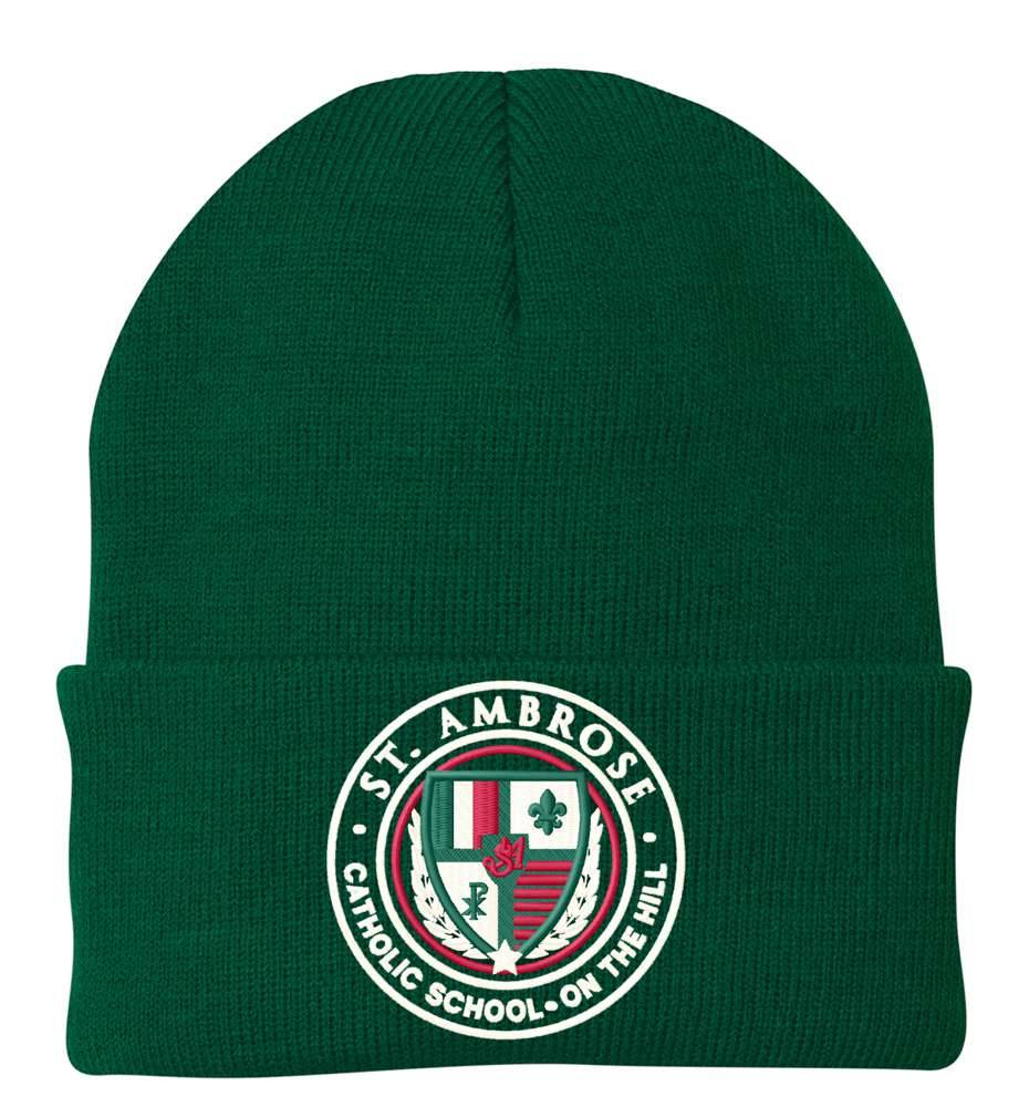 St. Ambrose Knit Cap w/Embroidered Logo