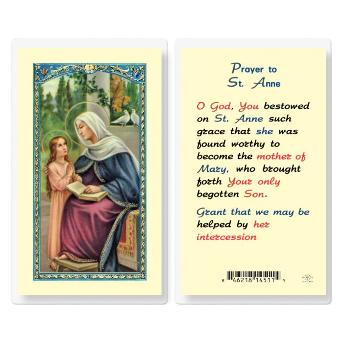  St. Anne Laminated Prayer Card