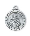 St. Anne Small Sterling Silver Medal on 18" Chain
