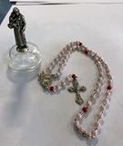 St. Anthony 2.5" Statue on Rosary Case with Rosary from Italy
