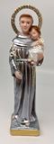 St. Anthony 9.5" Pearlized Statue from Italy with Rhinestone Halo