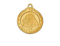 St. Anthony Gold over Sterling Medal on 18" Chain