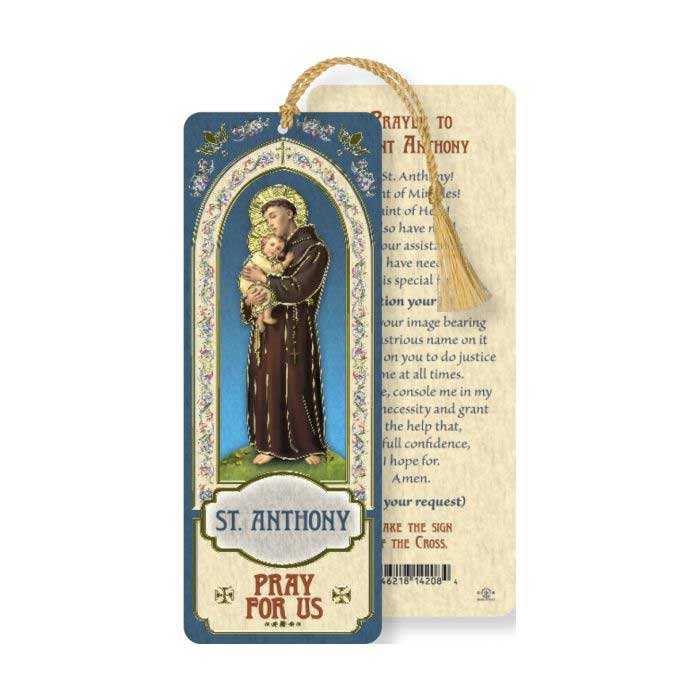 St. Anthony Laminated Bookmark with Tassel