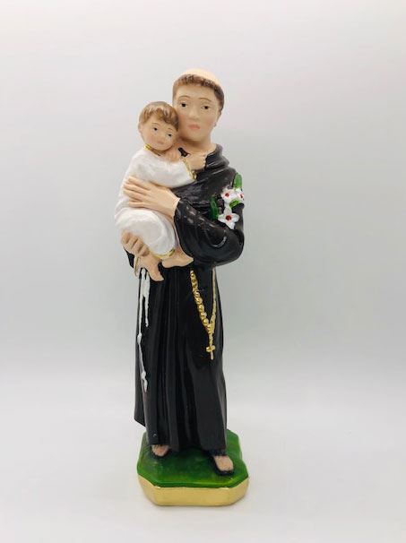 St. Anthony Of Padua 8.5" Plaster Statue from Italy