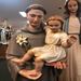 St. Anthony with Child 48" Full Color Lindenwood Statue from Italy - 122475