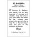 St. Barbara Paper Prayer Card, Pack of 100 - 123246