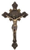St. Benedict 14" Wall Crucifix, Lightly Painted Bronze