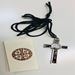 ﻿﻿St. Benedict 2" Enamel Crucifix on Cord Necklace from Italy