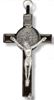 St. Benedict 3" Black Enamel Crucifix, Boxed with Prayer 