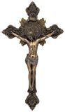 St. Benedict 7.75" Wall Crucifix, Lightly Painted Bronze