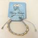St. Benedict Blessing Bracelet with Grey Thread and Gold Crosses - 122447
