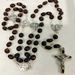 St. Benedict Brown Wood Rosary from Italy - 10159