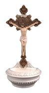 St. Benedict Crucifix Holy Water Font, Full Color