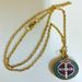 St. Benedict Enameled Gold Plated 1" Medal on Chain - 123754