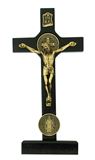 St. Benedict Medal 8" Black Standing Crucifix