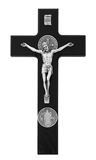 St. Benedict Medal 9" Black Wall Crucifix