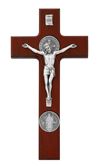 St. Benedict Medal 9" Cherry Wall Crucifix