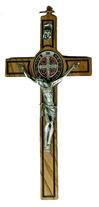8" St. Benedict Olive Wood Wall Cross