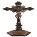 St. Benedict Painted Bronze Crucifix, Can Stand or Hang
