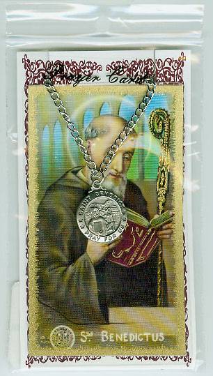 St Benedict Pendant and Prayer Card
