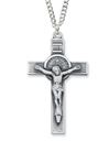 St. Benedict Sterling Silver Crucifix on 24" Chain