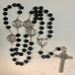 St. Benedict Two Tone and Wood Bead Rosary from Italy - 124619