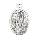 St. Bernadette Our Lady of Lourdes 1" Oxidized Medal 