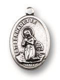 St. Bernadette Our Lady of Lourdes 1" Oxidized Medal