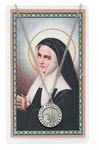 St. Bernadette Pewter Medal on 18" Chain with Holy Card
